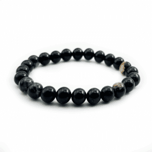 Náramek černý turmalín, korálek - 8mm