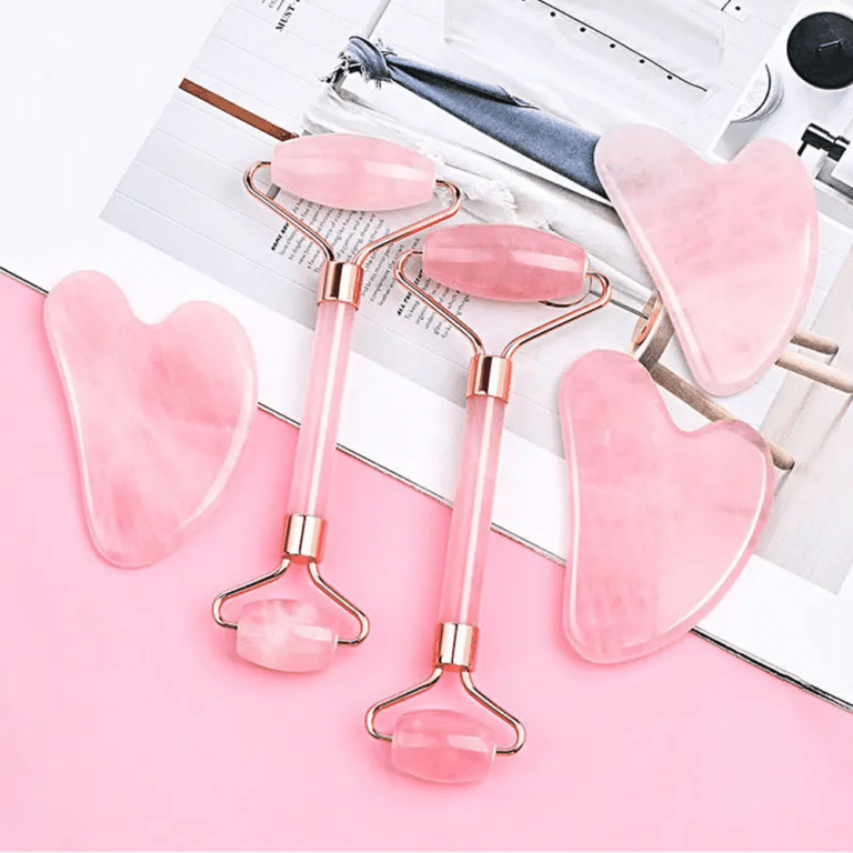 Masážní váleček Face Roller, růženín - Image 4